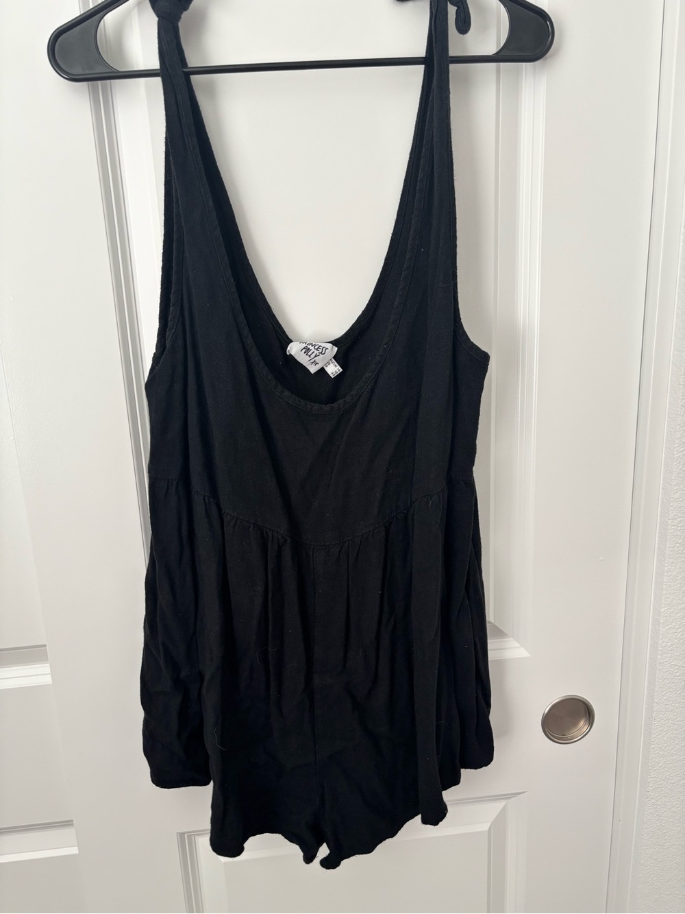 Princess Polly Black Tie-Shoulder Romper
